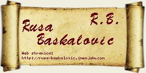 Rusa Baškalović vizit kartica
